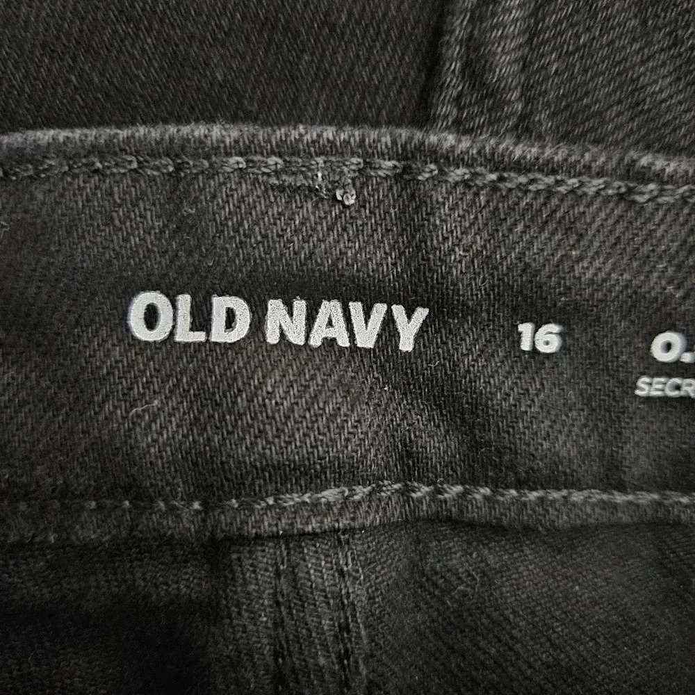 Old Navy OG Straight Denim Shorts Black Jack High Rise Rolled Cuffed - Picture 4 of 6